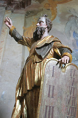 Image showing Moses holding the Ten Commandments