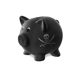 Image showing Ceramic piggy bank with painting