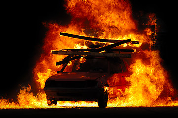 Image showing Car and fire