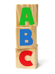 Image showing Wooden blocks with ABC letters