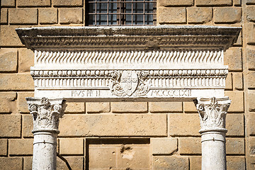 Image showing Closeup historic fountain in Pienza