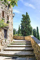 Image showing Stairs in sunny Pienza