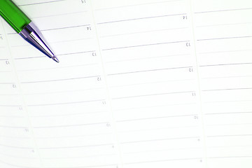 Image showing Color pencil and agenda