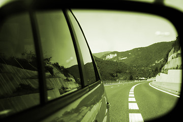 Image showing Car mirror reflection
