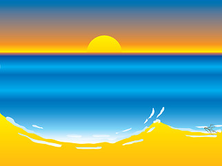 Image showing beach sunset