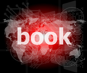 Image showing book word on digital touch screen