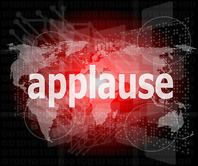 Image showing applause word poster concept. Financial support message design