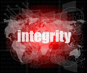 Image showing business concept: word integrity on digital background