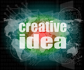 Image showing creative idea words on digital screen. business concept