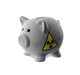 Image showing Ceramic piggy bank with painting
