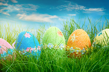 Image showing Decorated easter eggs