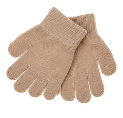 Image showing knitted woolen baby gloves