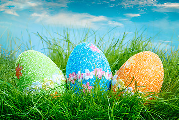 Image showing Decorated easter eggs