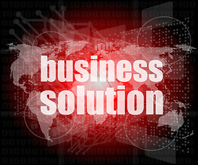 Image showing words business solution on digital screen, business concept