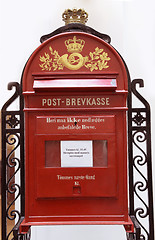 Image showing Red vintage mailbox.