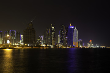 Image showing Doha towers at night