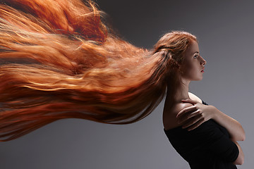 Image showing Beautiful woman with red hair