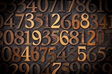 Image showing wood number background