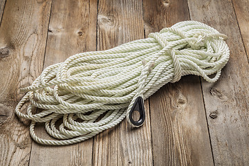 Image showing coiled anchor rope