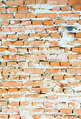 Image showing Background of red brick wall pattern texture