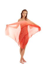 Image showing girl with red sarong #2