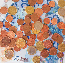 Image showing Euros coins and notes