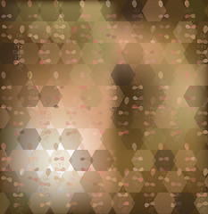 Image showing Abstract background from hexagons, plants, blur