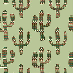 Image showing seamless green background with cactus