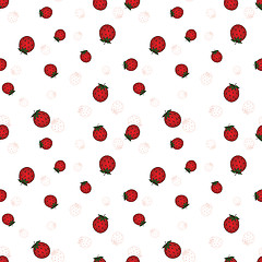 Image showing Seamless background with strawberry berries