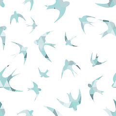 Image showing Seamless texture with the swallows