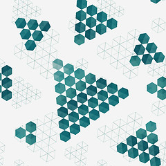 Image showing Geometric pattern of hexagons triangles