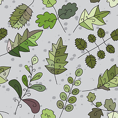 Image showing plant texture of the leaves on a gray background