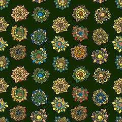 Image showing seamless abstract background with ethnic flowers