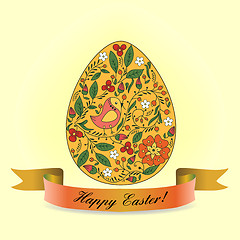 Image showing  pattern of a bird and flowers for Easter