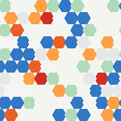 Image showing seamless texture of colored hexagon.