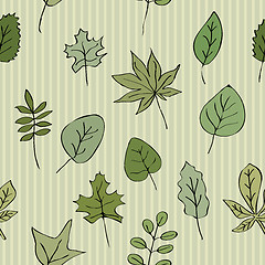 Image showing green leaves striped background
