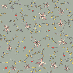 Image showing seamless flower texture on a grey background