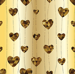 Image showing garland with Golden hearts