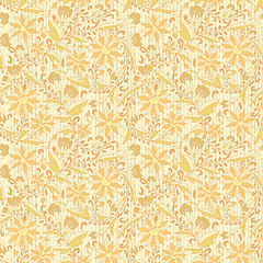 Image showing Seamless ornament floral beige neutral background