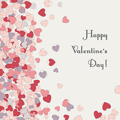 Image showing postcard vertical with hearts for Valentine