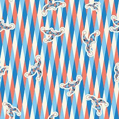 Image showing seamless pattern triangle, clown hats