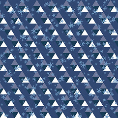 Image showing seamless pattern of triangles and snowflakes