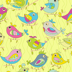 Image showing Seamless color background of parrots