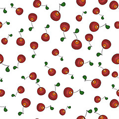 Image showing Seamless abstract background with cherry berries