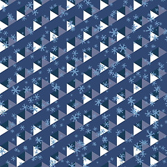 Image showing seamless pattern of triangles and snowflakes