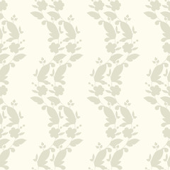 Image showing Neutral floral ornament. Beige plant