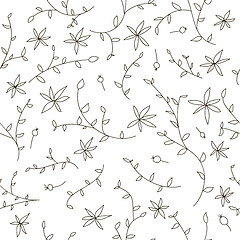 Image showing Flower monochrome seamless texture