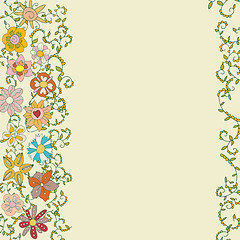 Image showing ornament of flowers, scrolls and leaves