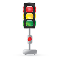 Image showing traffic light painted on a white background