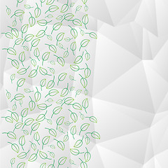 Image showing geometric pattern with triangles and green leaf